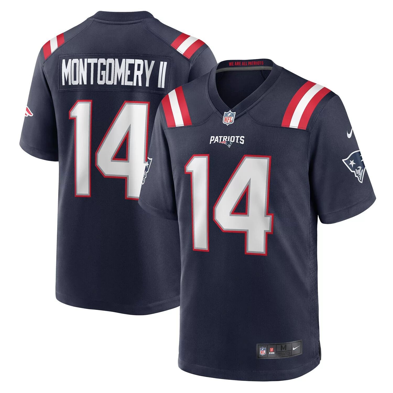 

Мужская игровая майка Ty Montgomery Navy New England Patriots Nike