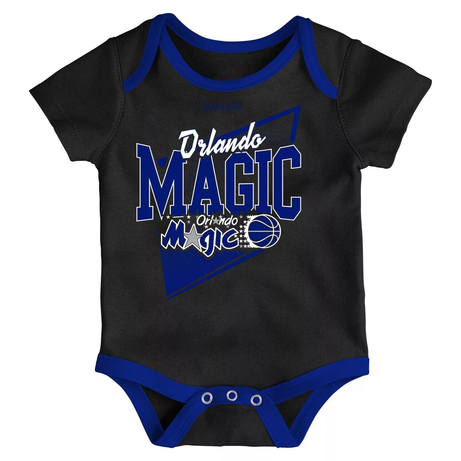 Классическое боди из твердой древесины для младенцев Mitchell & Ness черного/синего цвета и комплект вязаной шапки с манжетами Unbranded — фото 3