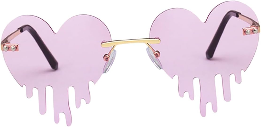 

Солнцезащитные очки minkissy в форме сердца, каплевидные, без оправы, с фиолетовым покрытием и защитой от УФ-излучения. Модные очки для женщин, аксессуар для вечеринки и пляжа