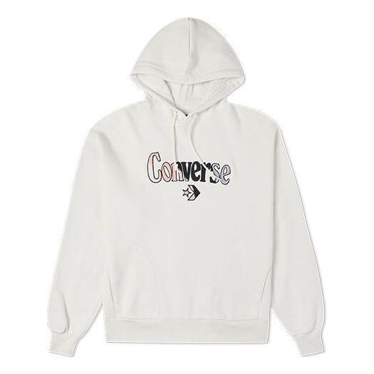 

Свитер logo embroidered loose fleece hoodie white Converse, белый