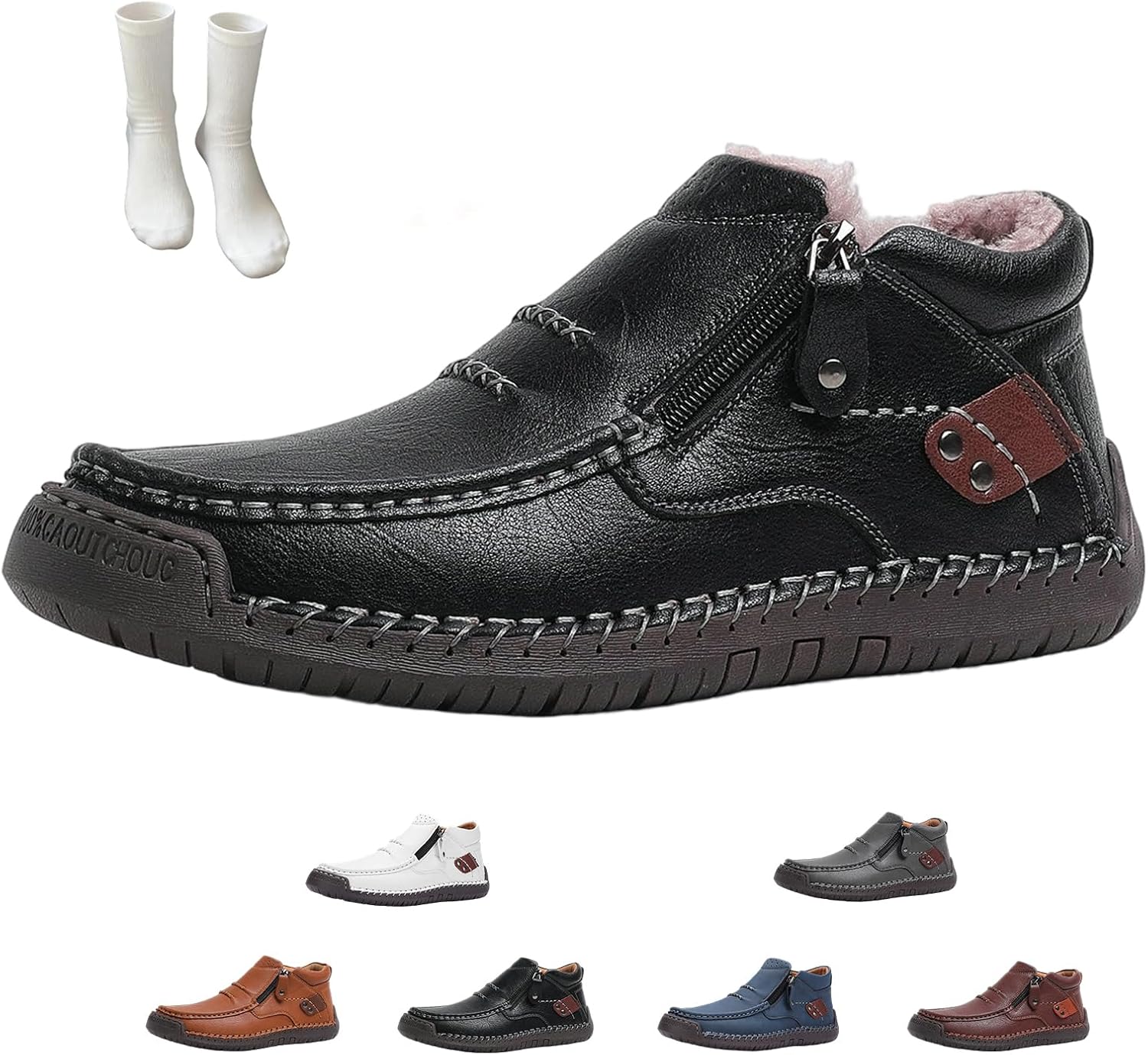 

Кожаные ботинки, мужские ручной работы кожаные ботинки для вождения, новые премиальные туфли 2026 года, с удобной широкой носочной частью и поддержкой свода стопы Generic, черный