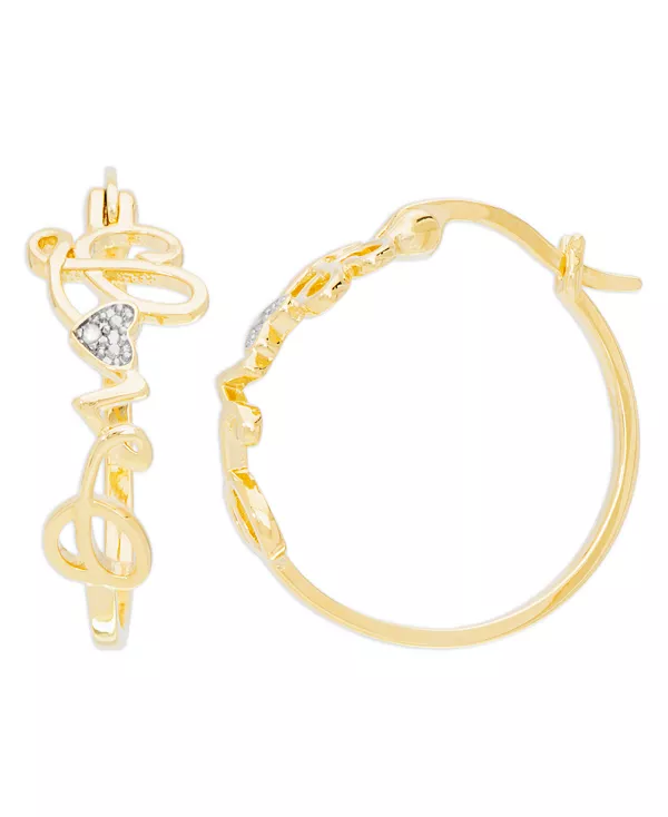 

Серьги-Кольца с бриллиантами, позолоченные 14-каратным золотом Macy'S, gold-plated