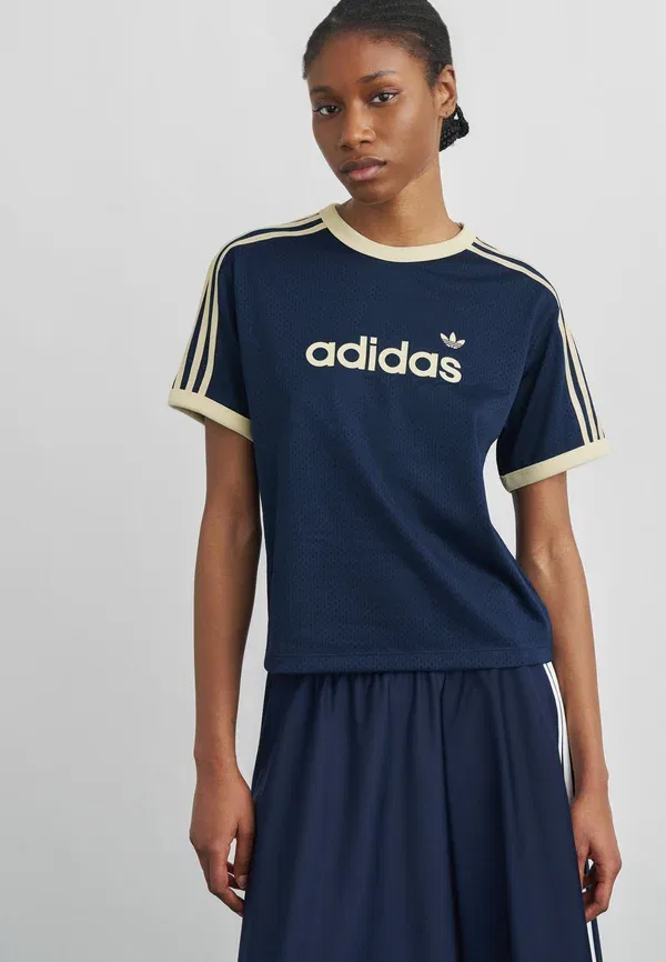 Футболка с принтом Adidas Originals, ночной индиго/теплый ваниль