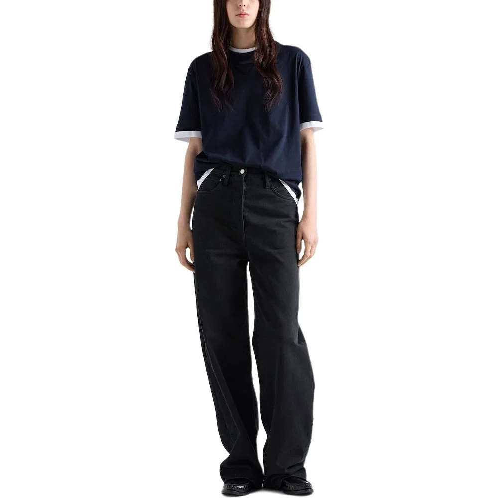 Женская футболка с опущенным плечом Drop Shoulder Sleeve PRADA, Marine Blue — фото 3