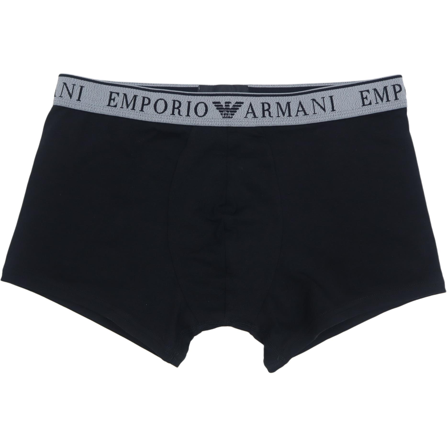 Трусы с логотипом на поясе Emporio Armani, 2 шт (Черный) — фото 4