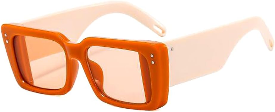 

Винтажные квадратные солнцезащитные очки с широкими дужками, солнцезащитные очки с рисунком «рисовый ноготь», узкие солнцезащитные очки с защитой от ультрафиолета star shop, Orange Frame Rice Yellow Feet