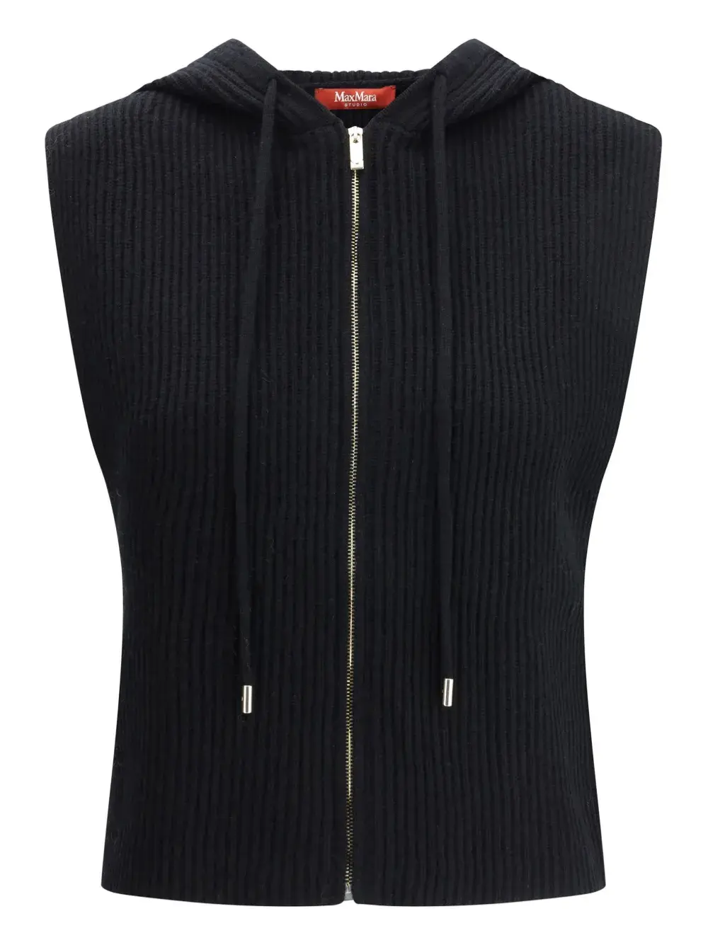 

Жилет с капюшоном на молнии Max Mara, черный