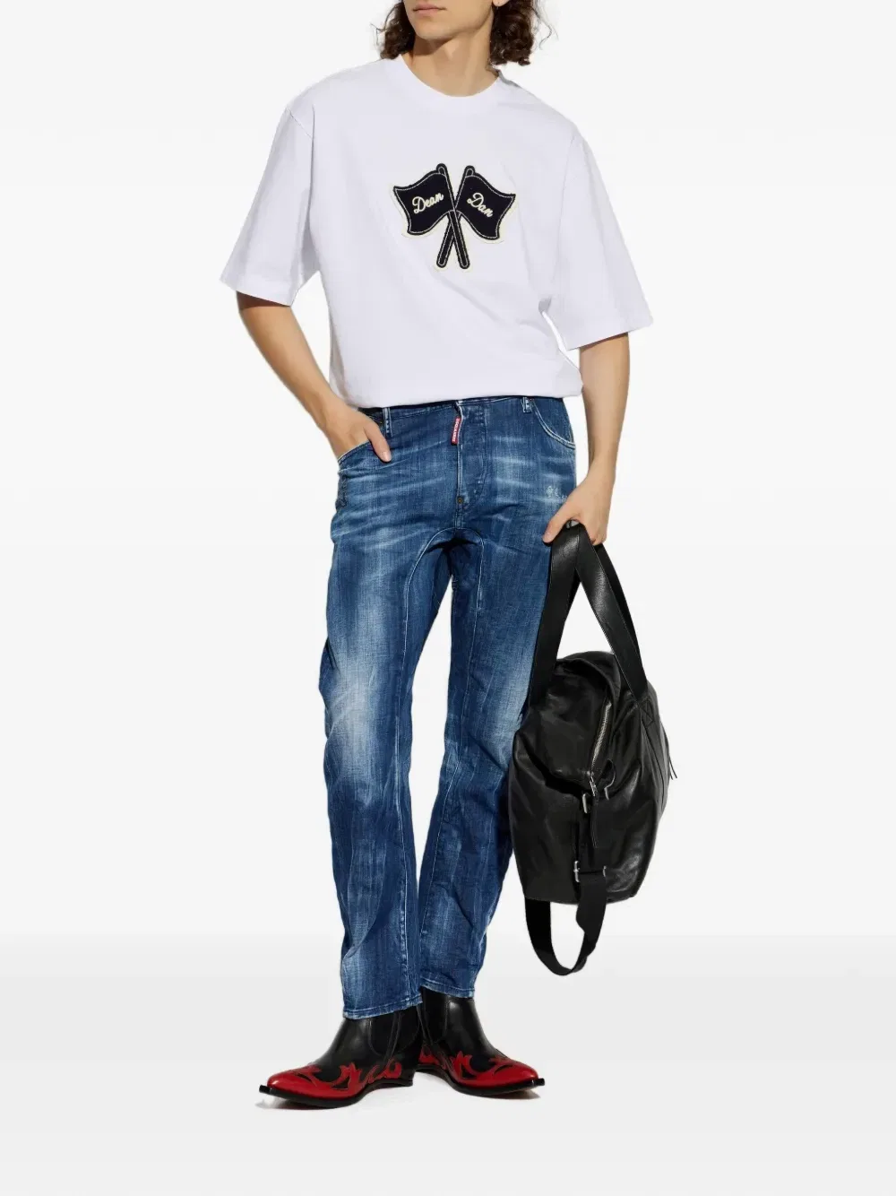 Футболка с нашивкой в виде флага DSQUARED2, белый — фото 2