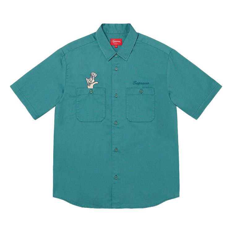 

Рубашка Supreme Doughboy Short-Sleeve Work Shirt Work Green, бирюзовый