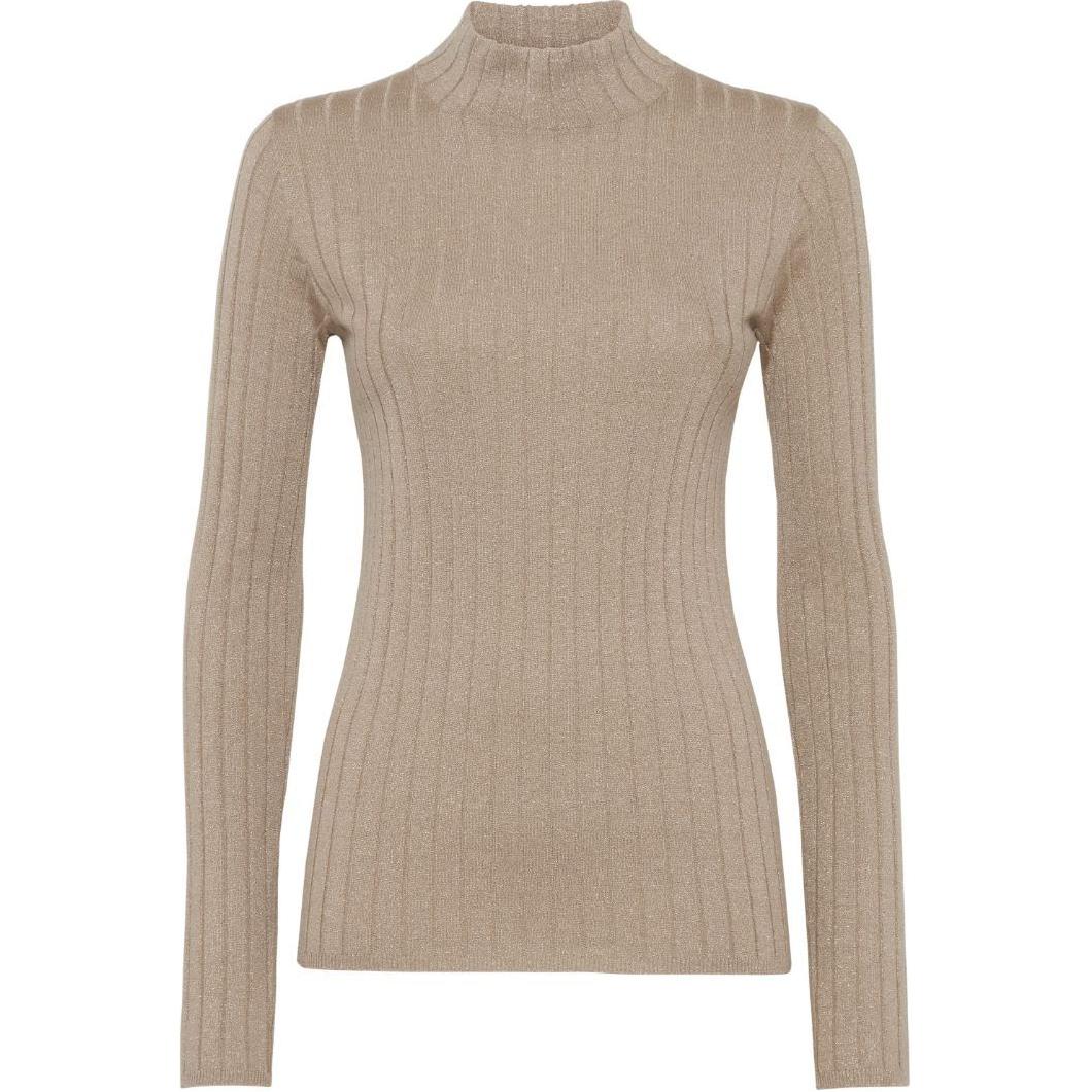 

Вязаный свитер с высоким воротником Brunello Cucinelli, Песочный бежевый