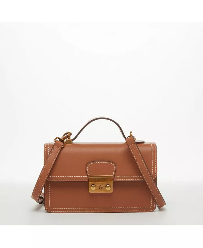 

Маленькая коричневая кожаная сумка через плечо Small Crossbody Purse, стильная женская сумочка SUSU