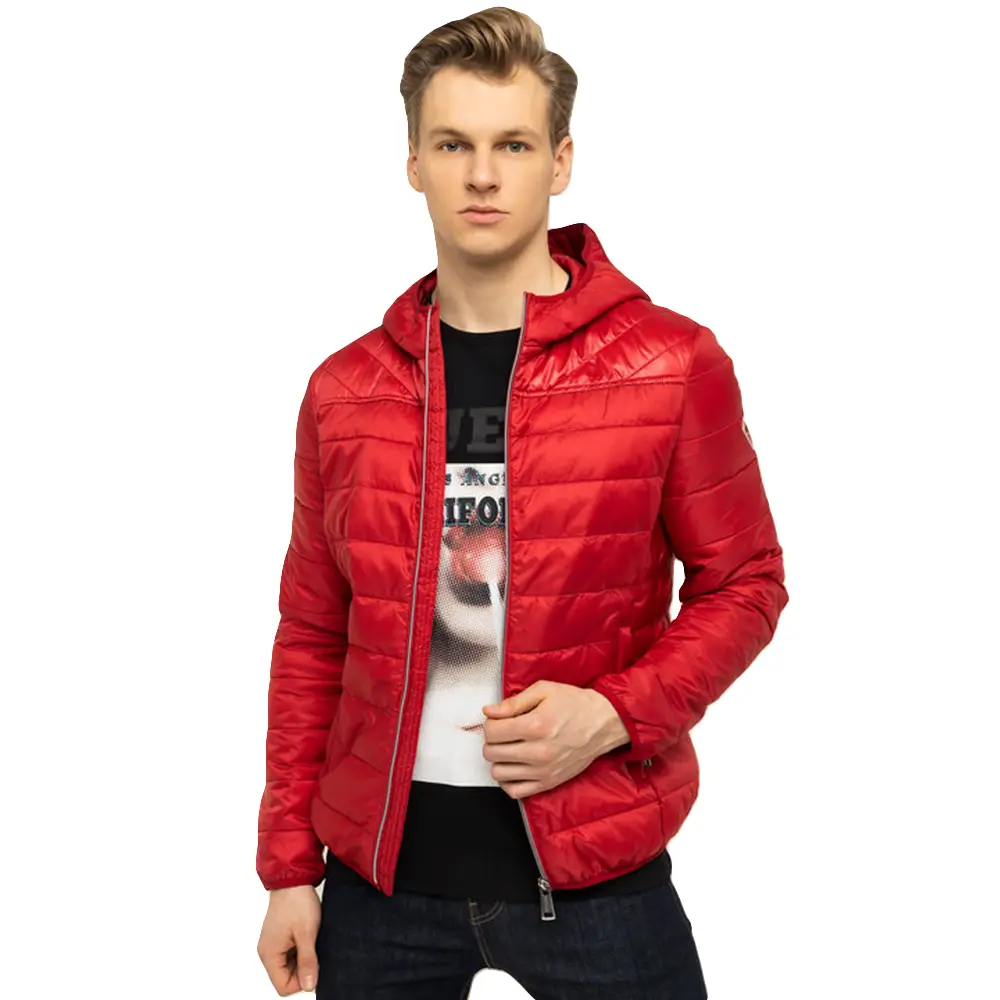 

Куртка с логотипом и треугольником классическая Guess, красный