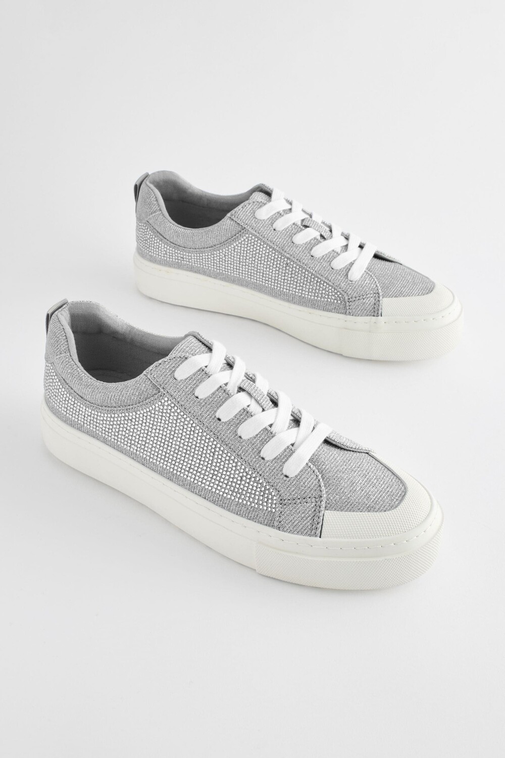 Спортивные кроссовки Forever Comfort на шнуровке и толстой подошве Next, серебряный — фото 3