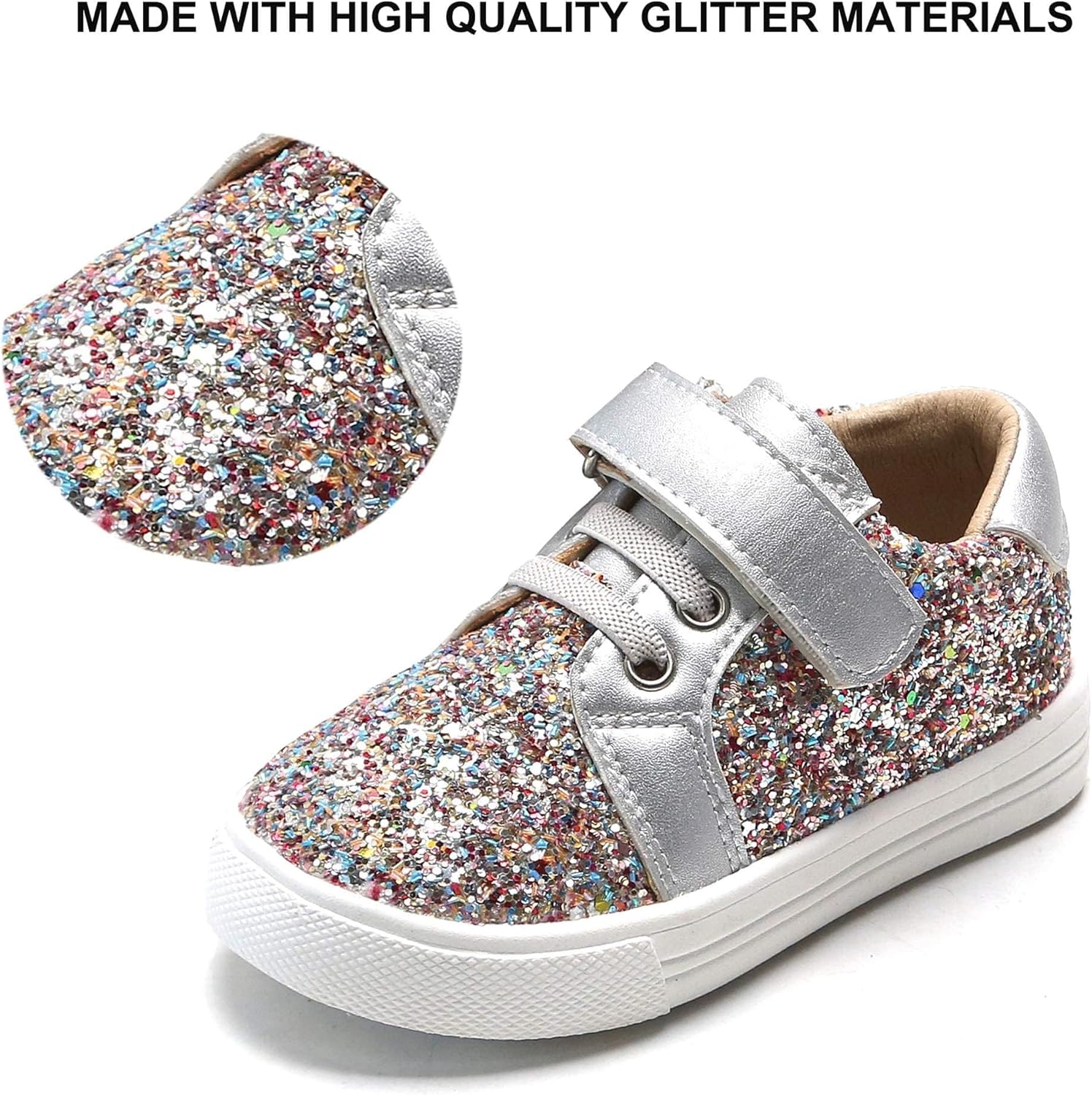 Кроссовки для малышей и маленьких девочек Felix Flora, спортивные сникерсы, принцесса, повседневные блестящие туфли Felix & Flora, Bs815-multicolor — фото 4