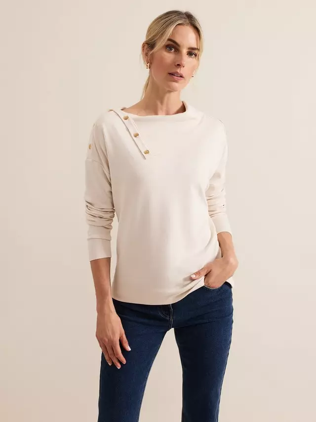 

Топ Phase Eight Brienna Button, кремовый