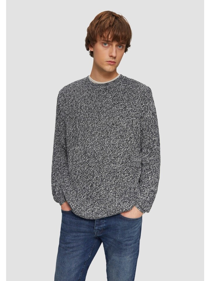 

Пуловер QS Strickpullover langarm, цвет Beige-schwarz