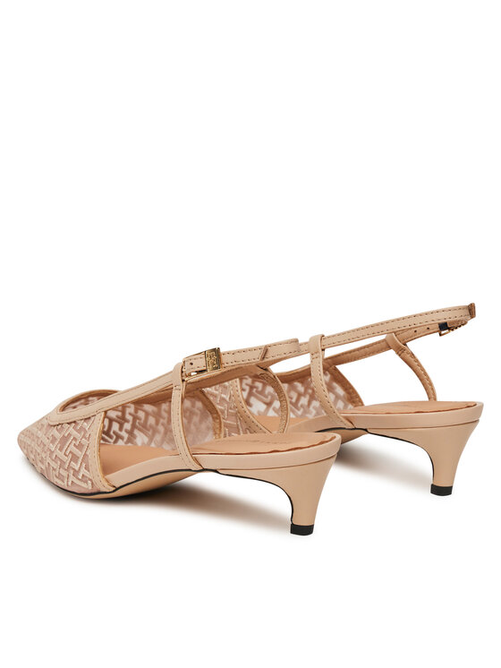 Сандалии Mono Squared Toe Kitten Slingb FW0FW08746 Tommy Hilfiger, бежевый — фото 3