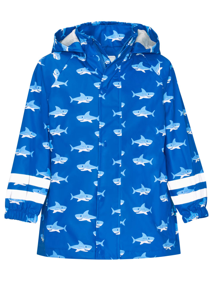 

Куртка-дождевик с принтом акулы по всей поверхности синего цвета Playshoes