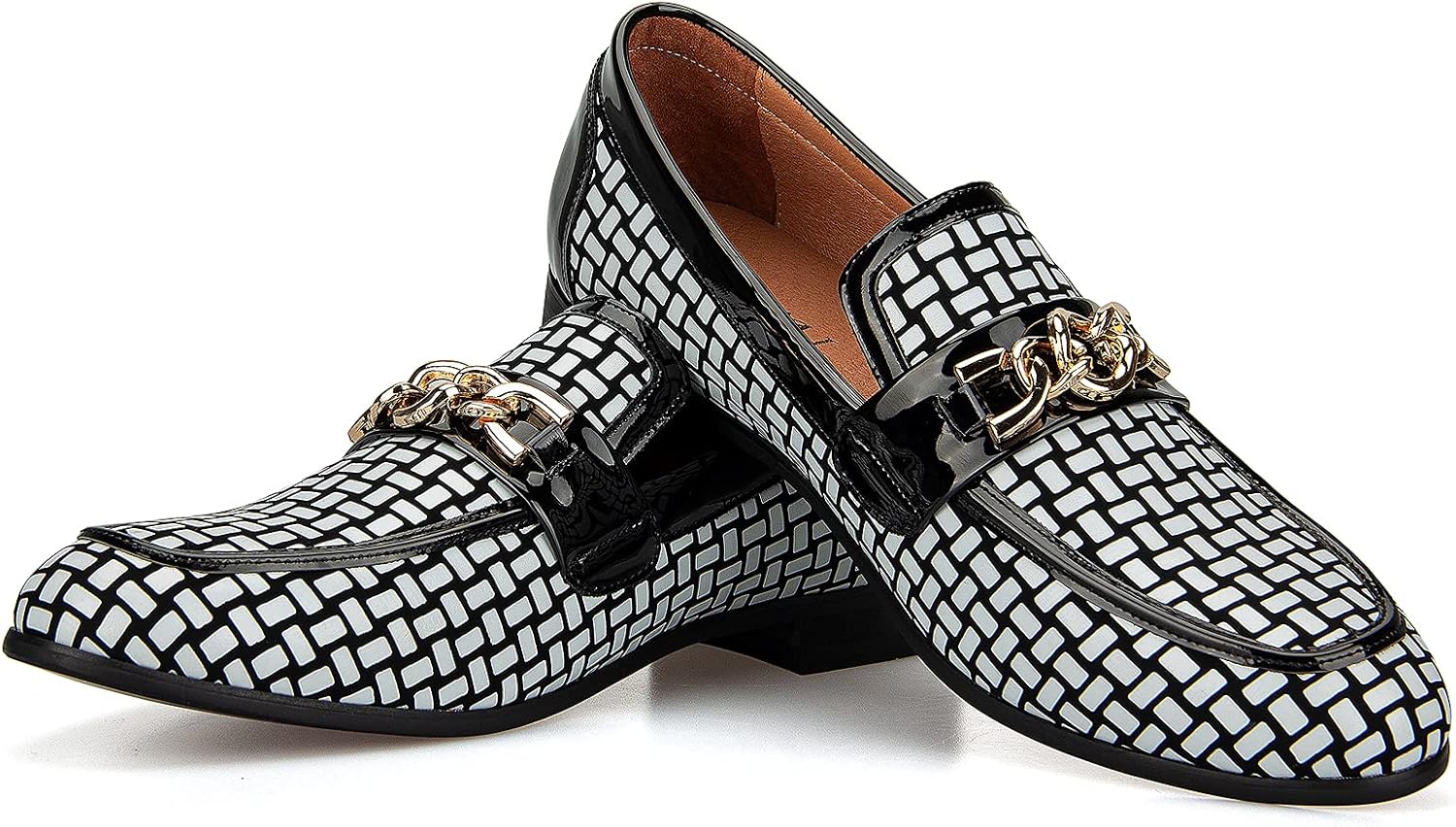 

Мужские кожаные туфли JITAI с узорной печатью, мужские деловые лоферы, слипоны, повседневные лоферы, курительные тапочки, черный