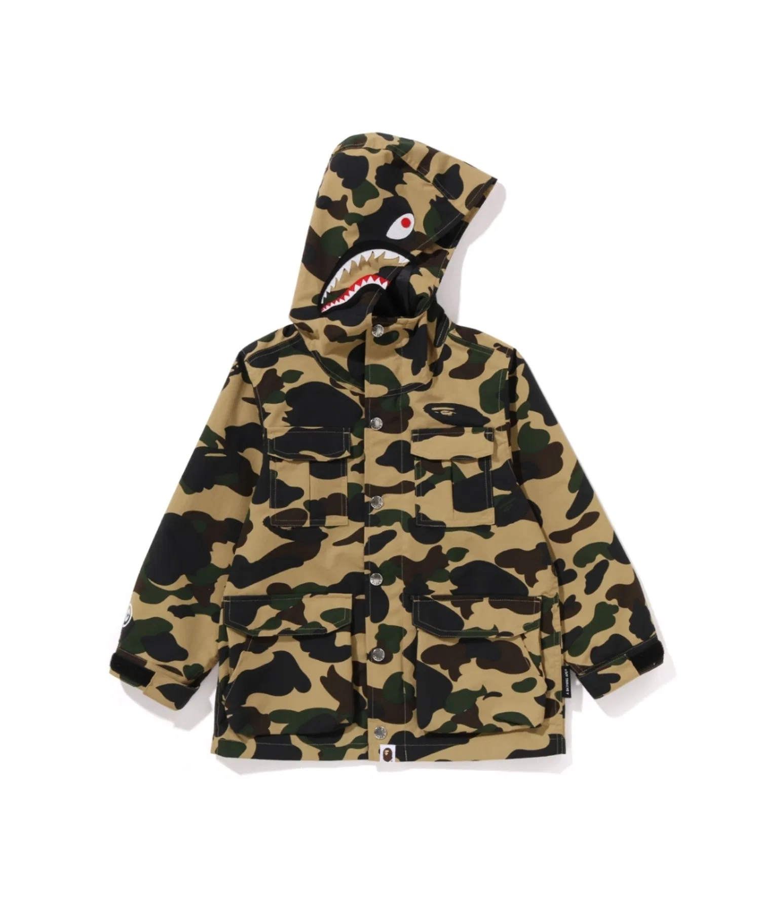 Куртка милитари A BATHING APE из камуфляжного нейлона, зелёная — фото 3