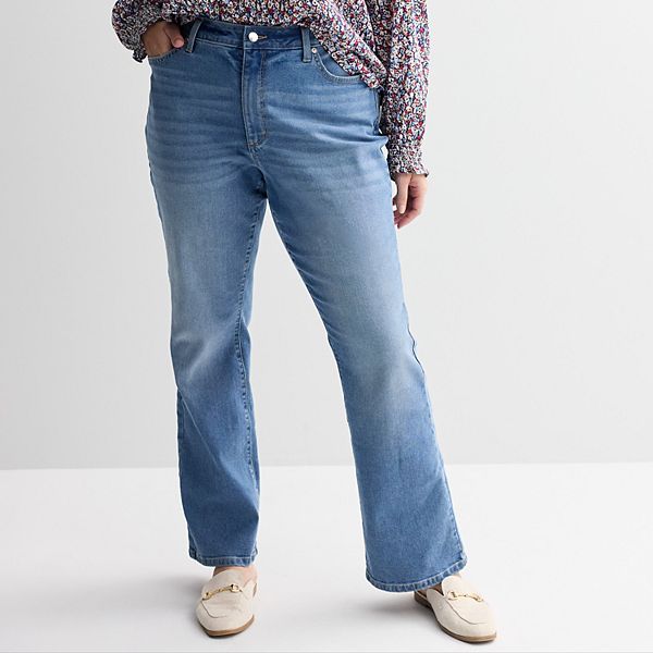 

Джинсы bootcut mid-rise для полных женщин Sonoma Goods For Life, Medium Blue Wash