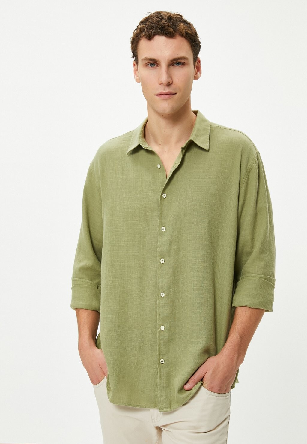 

Рубашка CLASSIC NECK LONG SLEEVE Koton, цвет khaki