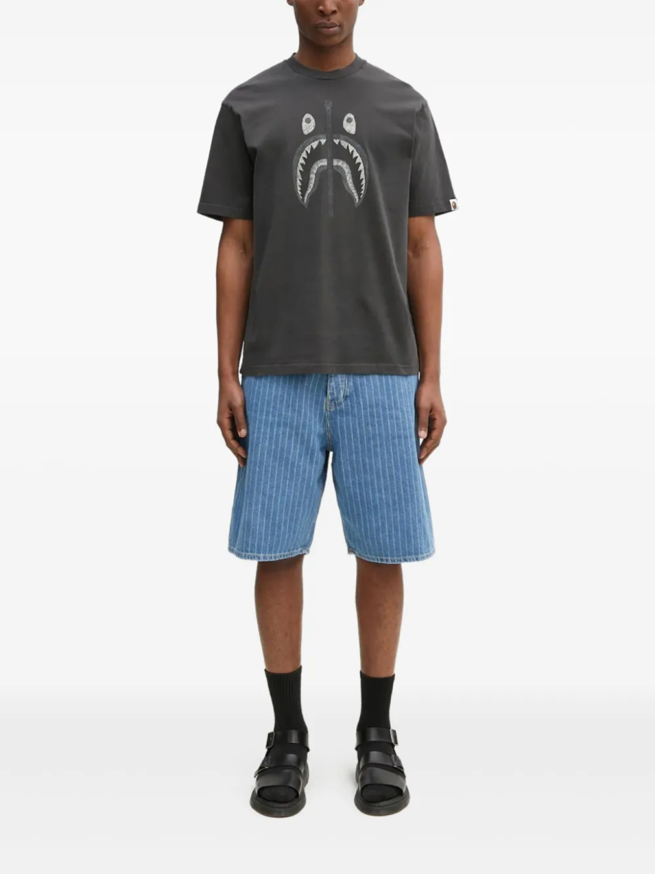 

Футболка с головой акулы BATHING APE A Bathing Ape, черный