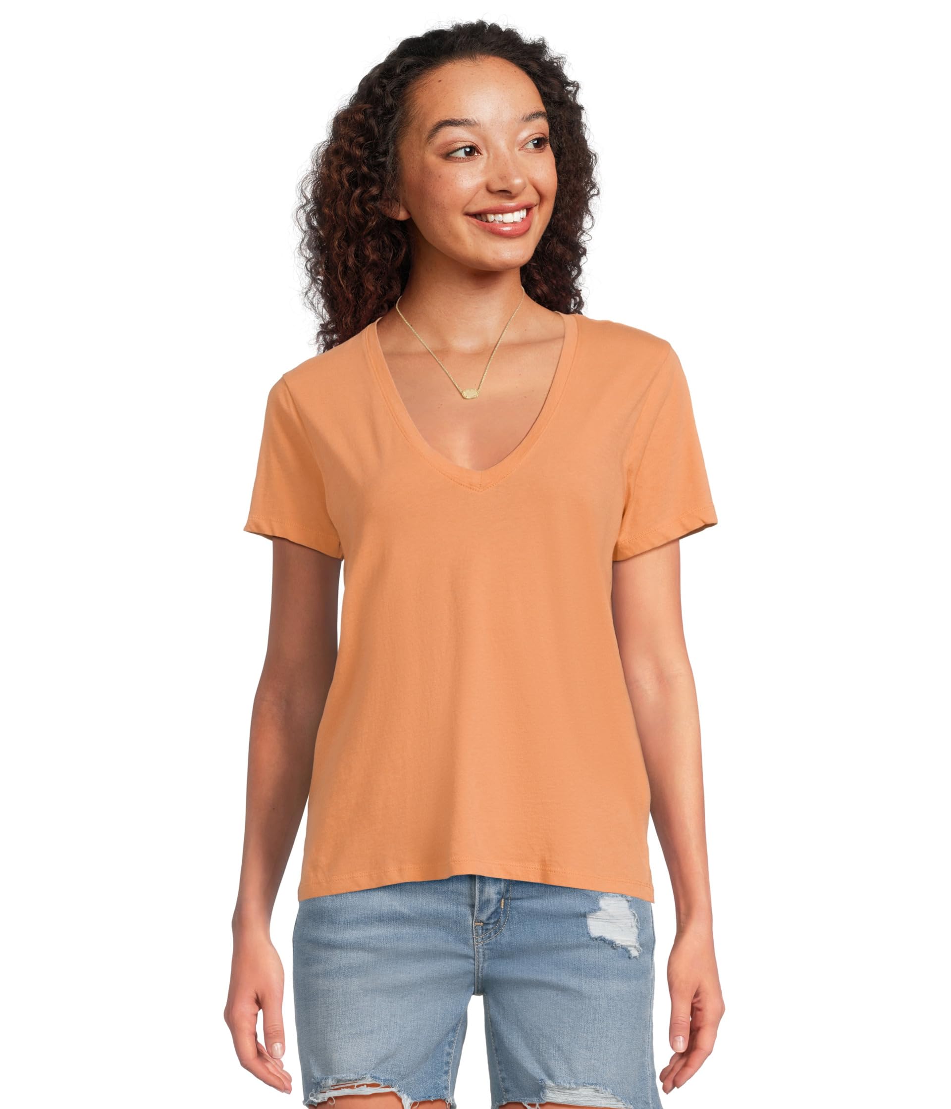 

Футболка Madewell Northside V-Neck Tee, Faded SunsetSee Less