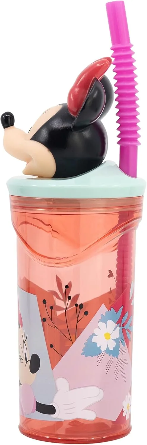 Детская кружка многоразовая BPA-Free пластик 430 мл с 3D фигуркой на крышке Minnie Mouse Being More Minnie Mouse Stor — фото 3