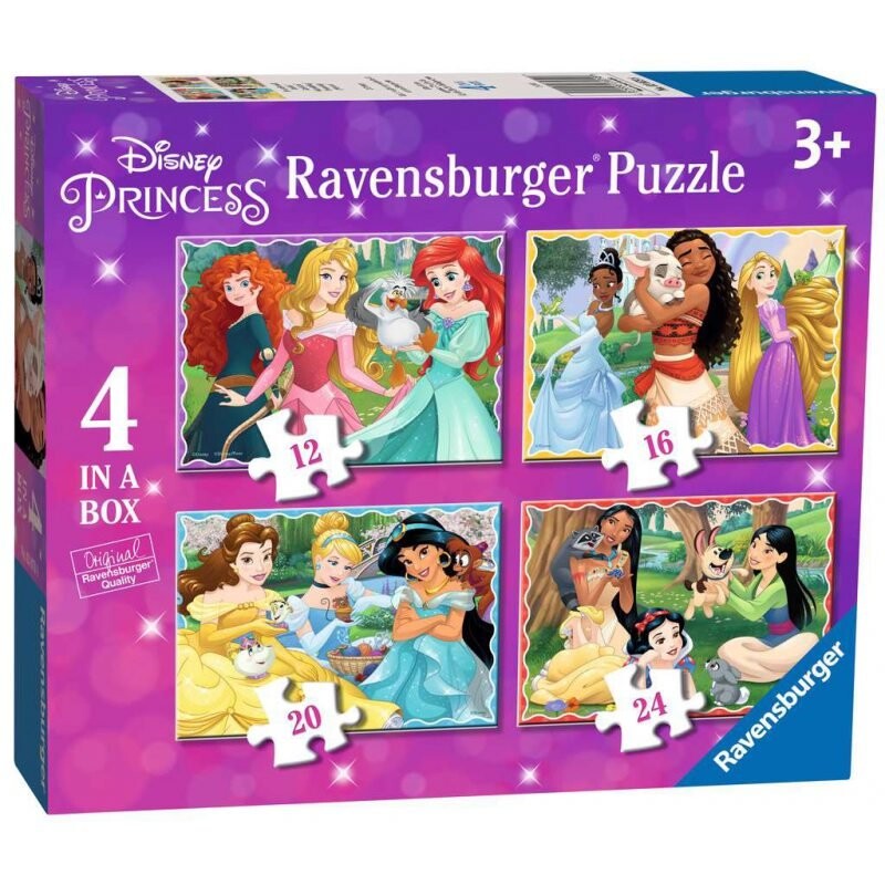 

Ravensburger, пазл, 4в1 Принцессы Диснея, 12, 16, 20, 24 детали.