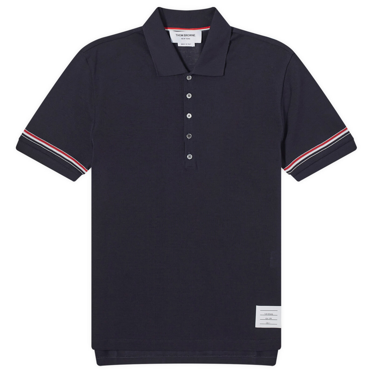 

Поло Thom Browne Lightweight Textured Cotton Polo, темно-синий
