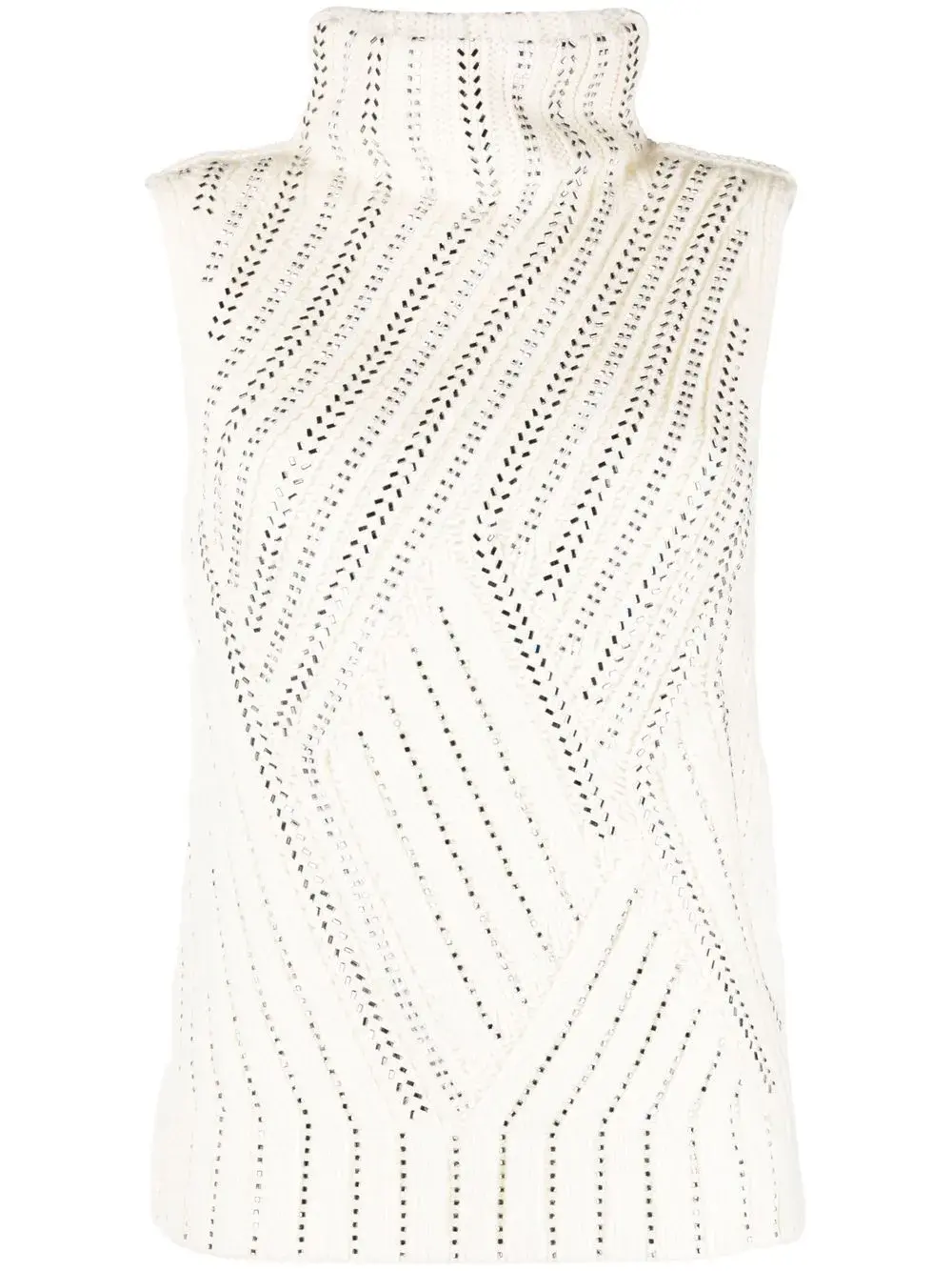 

Декорированный свитер с высоким воротником Ermanno Scervino, белый