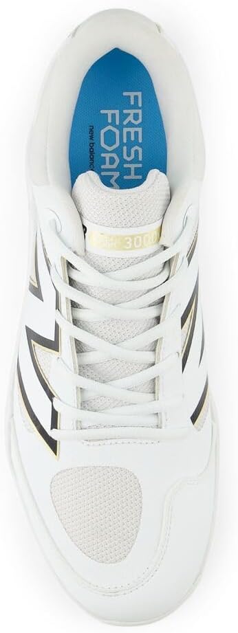 Мужские бейсбольные кроссовки New Balance Fresh Foam 3000 V7, Mercury Red/Gold, размер 6.5 M, белый/черный — фото 4