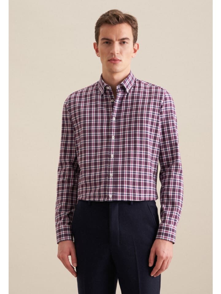 

Рубашка Seidensticker Flanellhemd Slim, фиолетовый