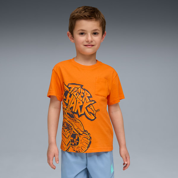 

Футболка с графическим принтом для маленьких детей Puma X Hot Wheels Monster Trucks, оранжевый