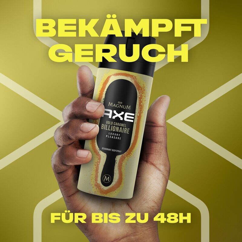 Дезодорант и спрей для тела Gold Caramel Billionaire Magnum AXE, 150 ml — фото 4