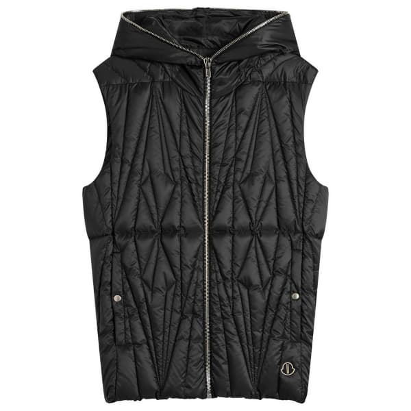 Жилет с капюшоном Rick Owens X Moncler Geocamo Flight Ziplock, черный