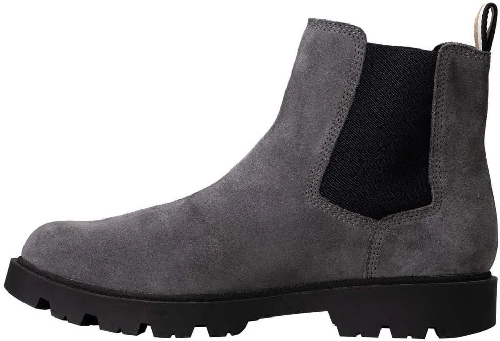 Мужские ботинки BOSS Adley Cheb Chelsea из замши с фирменной полосой, размер, Darkgray — фото 2