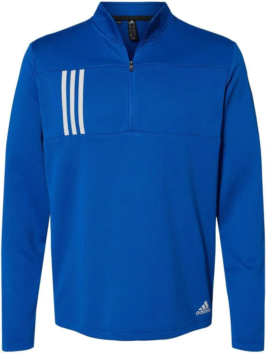 

Adidas — мужской пуловер с молнией на четверть и двойной вязкой