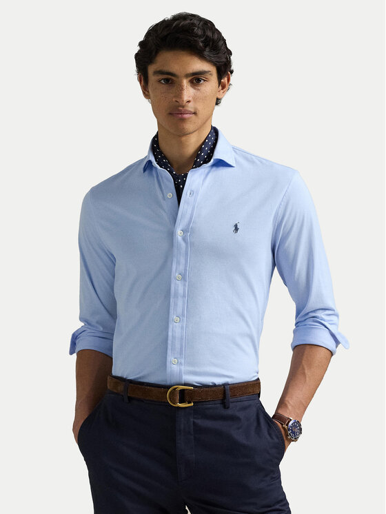 

Рубашка облегающего кроя 710899386016 Polo Ralph Lauren, голубой