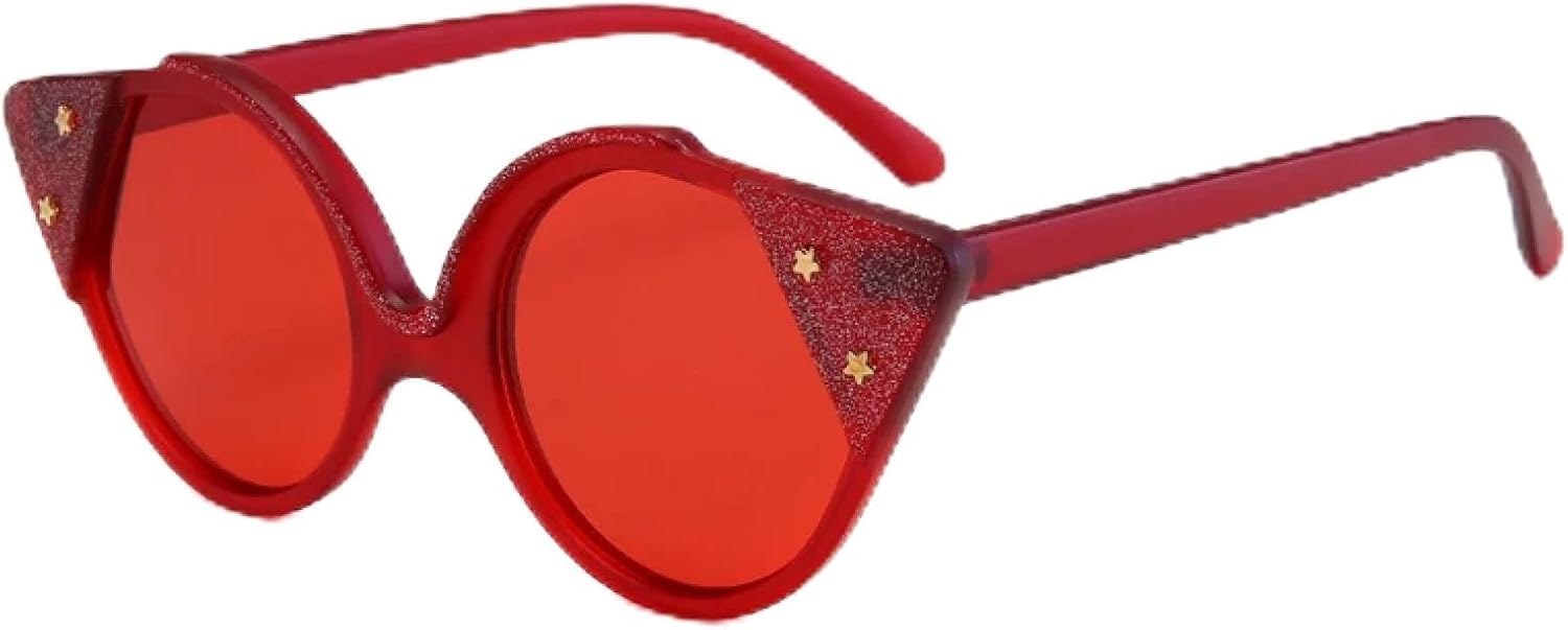 

Винтажные солнцезащитные очки «кошачий глаз» для женщин и мужчин, модные, стильные, роскошные, для уличной фотографии, очки с защитой от УФ-излучения UV400 TKKTLLT, Red Red