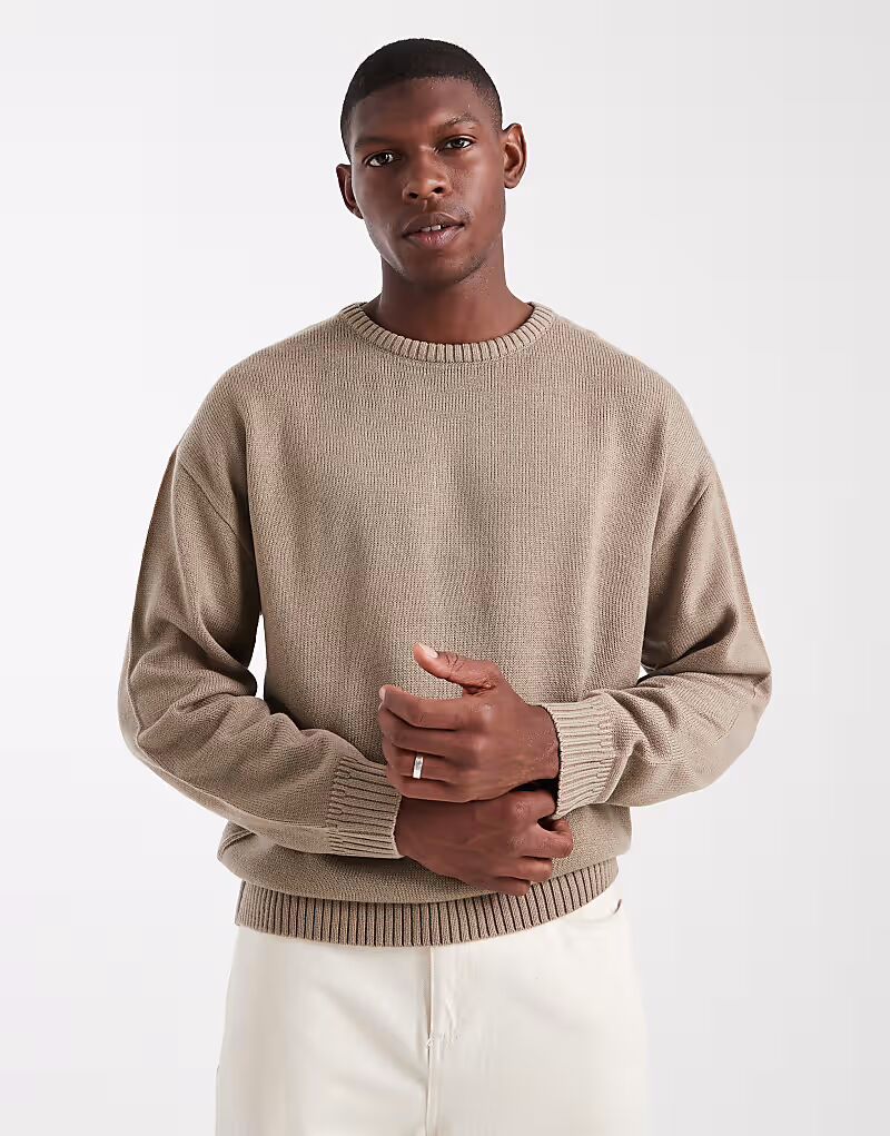 

Свободный трикотажный джемпер светло-серого цвета Jj Rebel