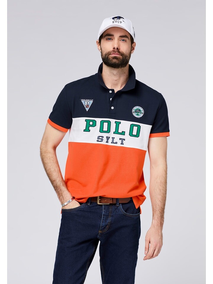 

Поло Polo Sylt Poloshirt, цвет Dunkelblau/Orange