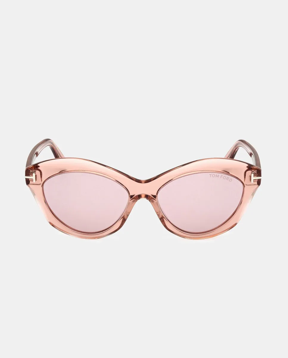 

Округлые солнцезащитные очки из ацетата Tom Ford, розовый