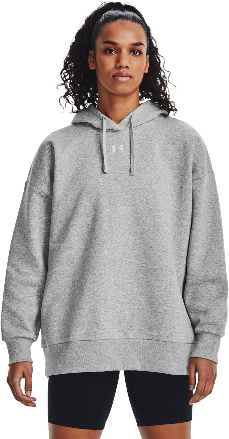 

Худи Under Armour Rival Fleece Oversized Hoodie, цвет Mod Gray Light Heather/White