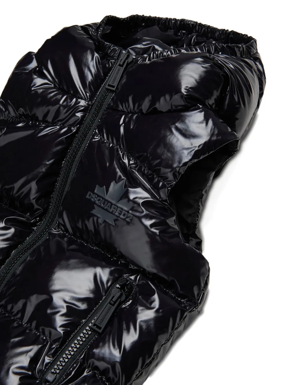 Дутый жилет с капюшоном Dsquared2 Kids, черный — фото 3