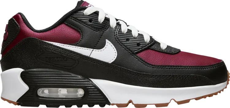

Кроссовки Air Max 90 Leather GS 'Black Team Red', черный
