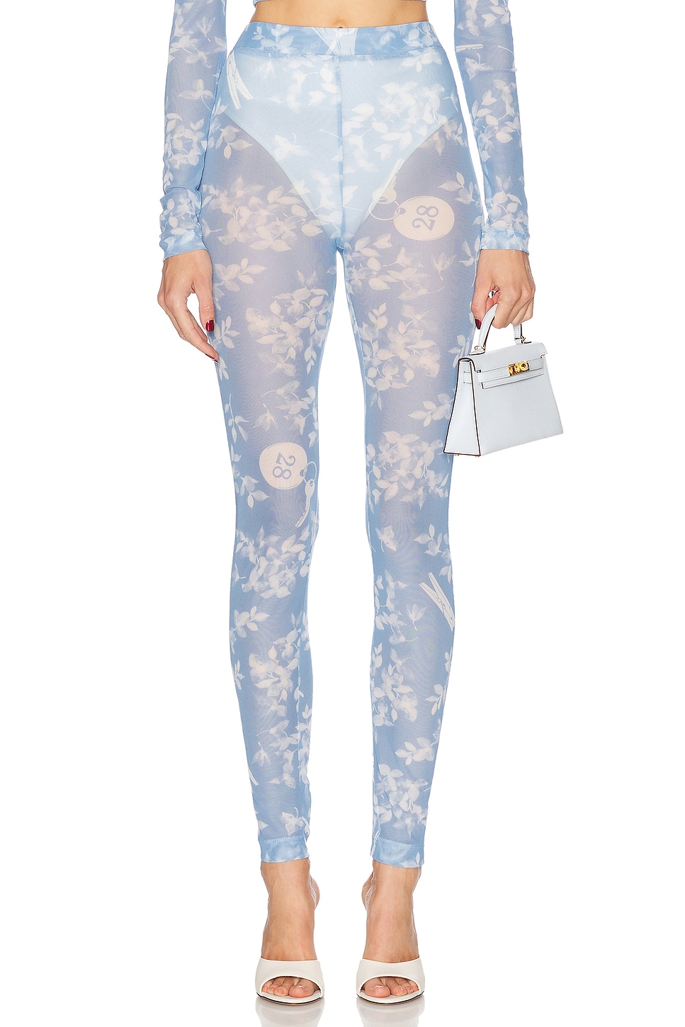 

Цветочные леггинсы Moschino Jeans, Multi Light Blue