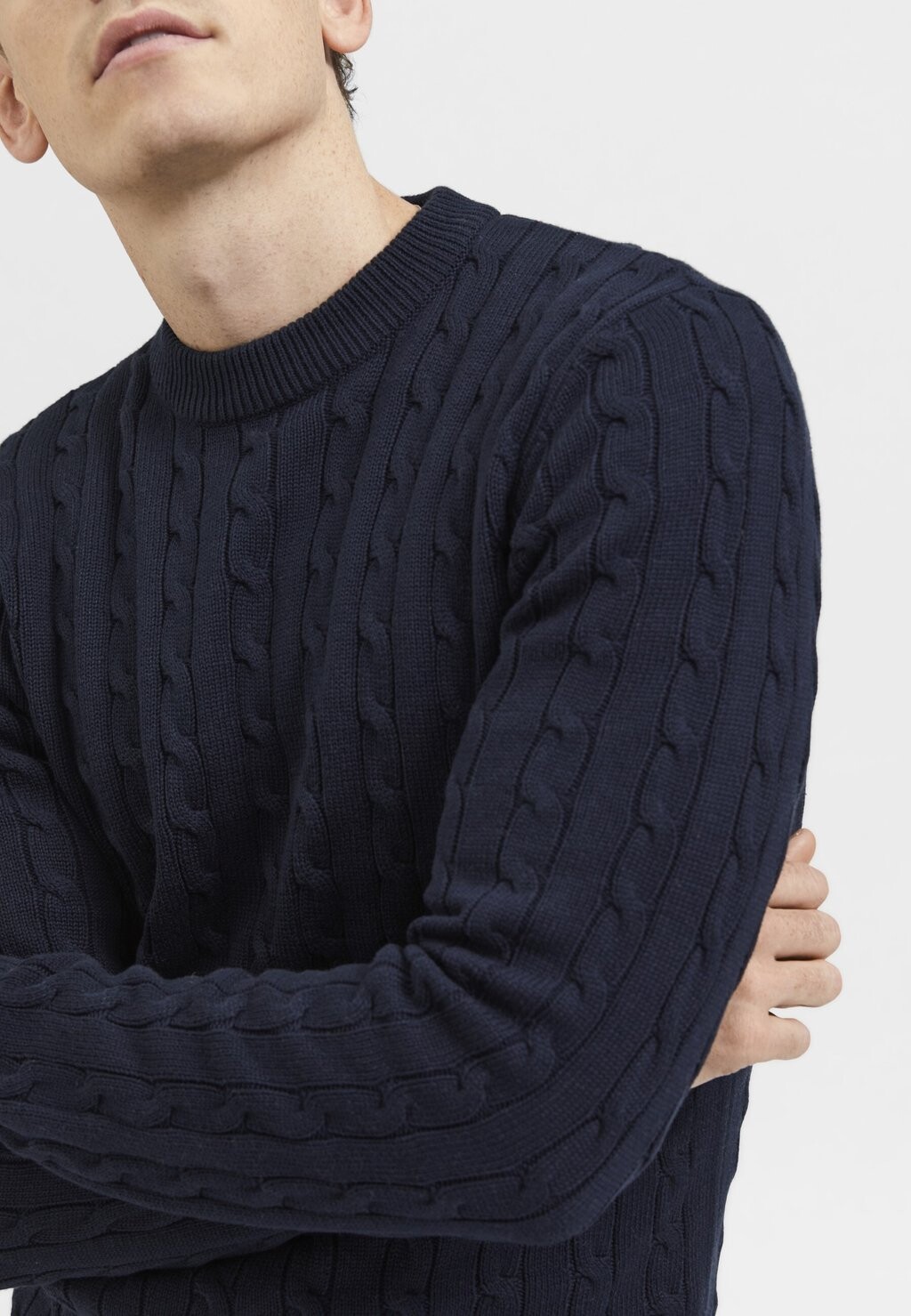 

Джемпер SLHRYAN STRUCTURE CREW NECK Selected Homme, темно-синий