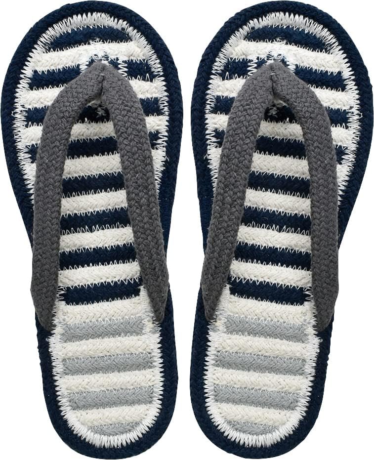 

Хлопковые сандалии с морской полоской Gendai Hyakka, темно-синий